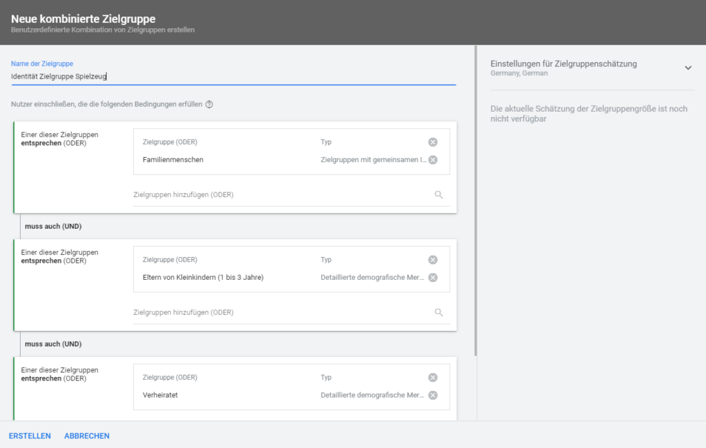 >Kombinierte Zielgruppen